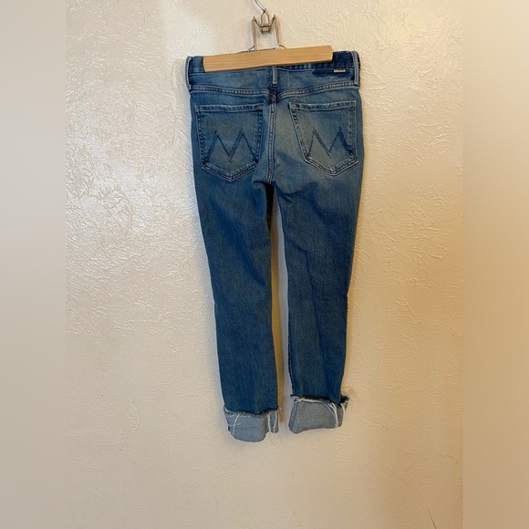 MOTHER Blue Cropped Distressed Jeans - Picture 10 of 16